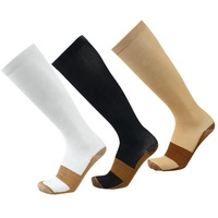 Personnalisé hommes femmes vélo de sport cuivre genou haute compression chaussettes