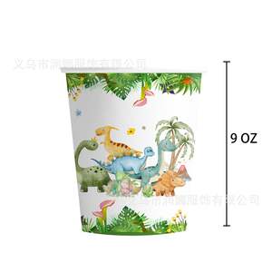 Novo Conjunto de Decoração para Festa de Aniversário Infantil com Dinossauros em Estilo Europeu, 10 Peças de Plástico e Papel, Incluindo Bandeira e Toalha de Mesa - Product Image 5