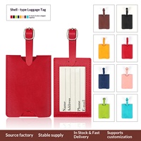 Étiquette de bagage en plastique PU imperméable et durable, étiquette de voyage imprimée, accessoire en gros pour affaires, croisières, golf