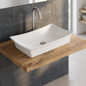 Lavabo de table en forme de rectangle blanc Lavabo Prix attractif Nouveau type de support Lavabo de comptoir en céramique Conceptions de lavabo - Product Image 6