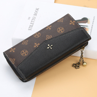 Dompet Wanita Baellerry Kapasitas Besar, Dompet Ponsel Pintar, Dompet Ritsleting Sederhana, Dompet Panjang Mewah Bermerek