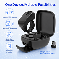 Ratón Inalámbrico con Anillo, Control Remoto con Panel Táctil, Recargable, Presentador para Laptop, Teléfono, Tablet, PC