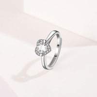 Offre Spéciale mode bague de fiançailles bijoux 925 argent Sterling pavé Cz diamant amour coeur anneaux pour les femmes
