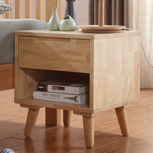 Bàn Cạnh Giường ngủ với 2 ngăn kéo, đầu giường bằng gỗ giữa thế kỷ với chân gỗ cho phòng ngủ phòng khách, chắc chắn, màu Nâu <span class=keywords><strong>Retro</strong></span> - Product Image 3