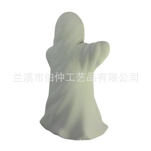 Balle en mousse PU en forme de fantôme, décoration d'Halloween douce, jouet à rebond moyen blanc pour enfant - Product Image 5