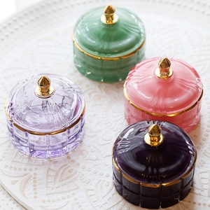 Contenant en vrac <span class=keywords><strong>de</strong></span> luxe style nordique, personnalisé, à large bouche et en <span class=keywords><strong>verre</strong></span>, texturé, pour bougie - Product Image 4