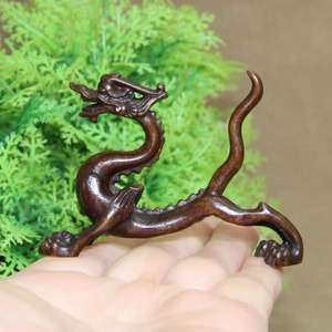 Scultura di Drago Cinese in Bronzo Antico, Statuetta di Bestia Mitologica, Oggetto da Collezione per Arredamento e Artefatto Culturale - Product Image 3