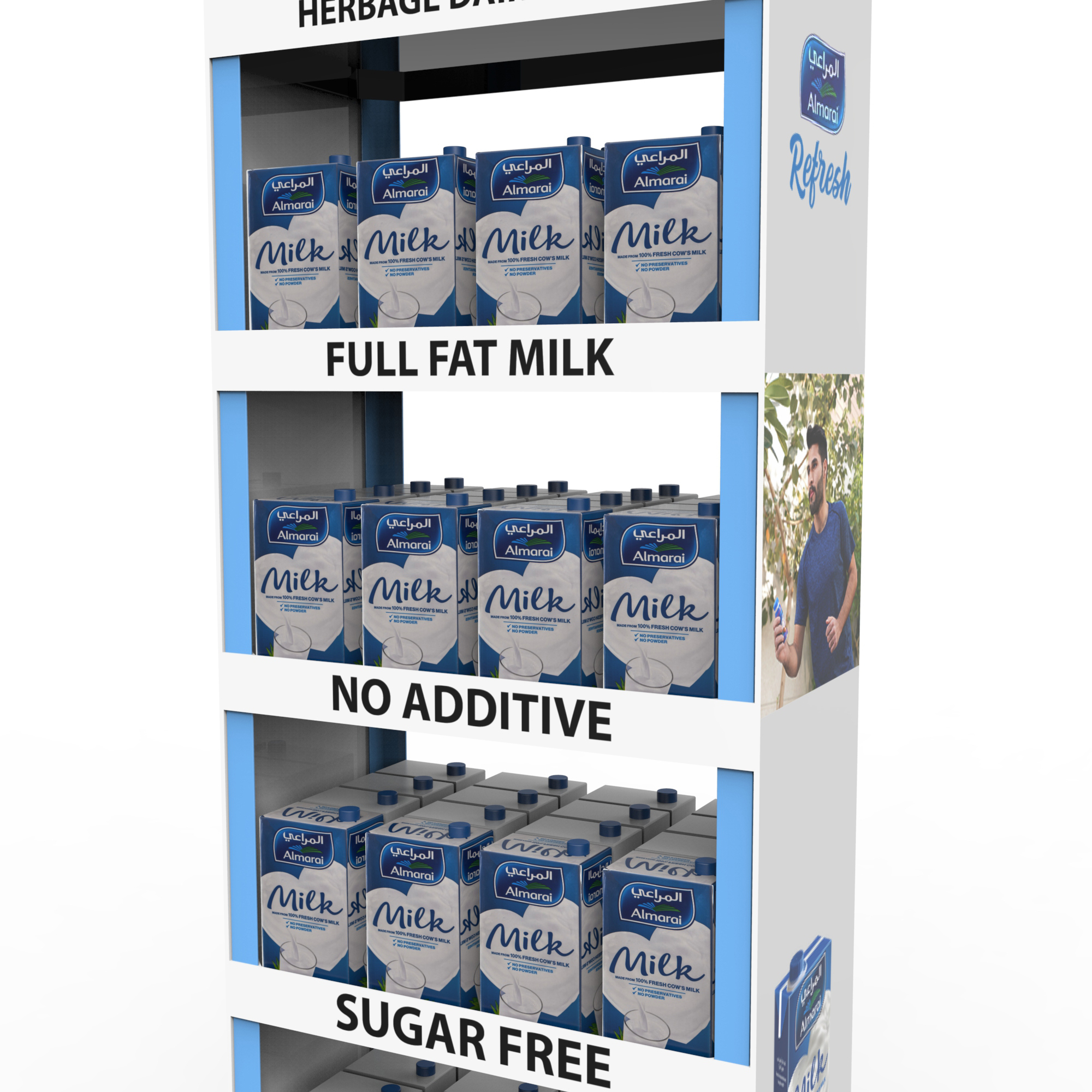 Custom Bottle Floor Display for Supermarkets Promotional Energy Milk Drink Fruit Juice Water Milk Wine Beer Coffee Display Stand — view 2