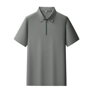 Men's Nylon Polo Shirt Thin Summer Breathable Workwear Grayish White Green Dark Gray Black With Label Knitted - Product Image 3