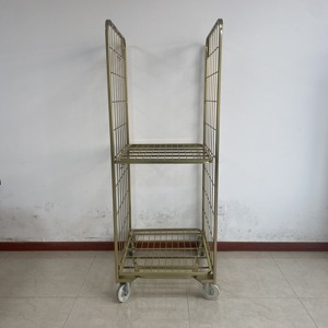 उच्च गुणवत्ता गोदाम <span class=keywords><strong>Nestable</strong></span> परिवहन भंडारण 2 पक्षों रोल पिंजरे ट्राली - Product Image 2