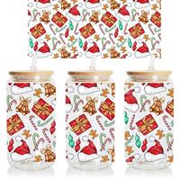Vente en gros Imprimante transfert de chaleur prête à expédier Logo A4 16Oz 20Oz Uv Dtf Cup Wrap Glass Tumbler Mug Clear Film Uv Dtf Sticker