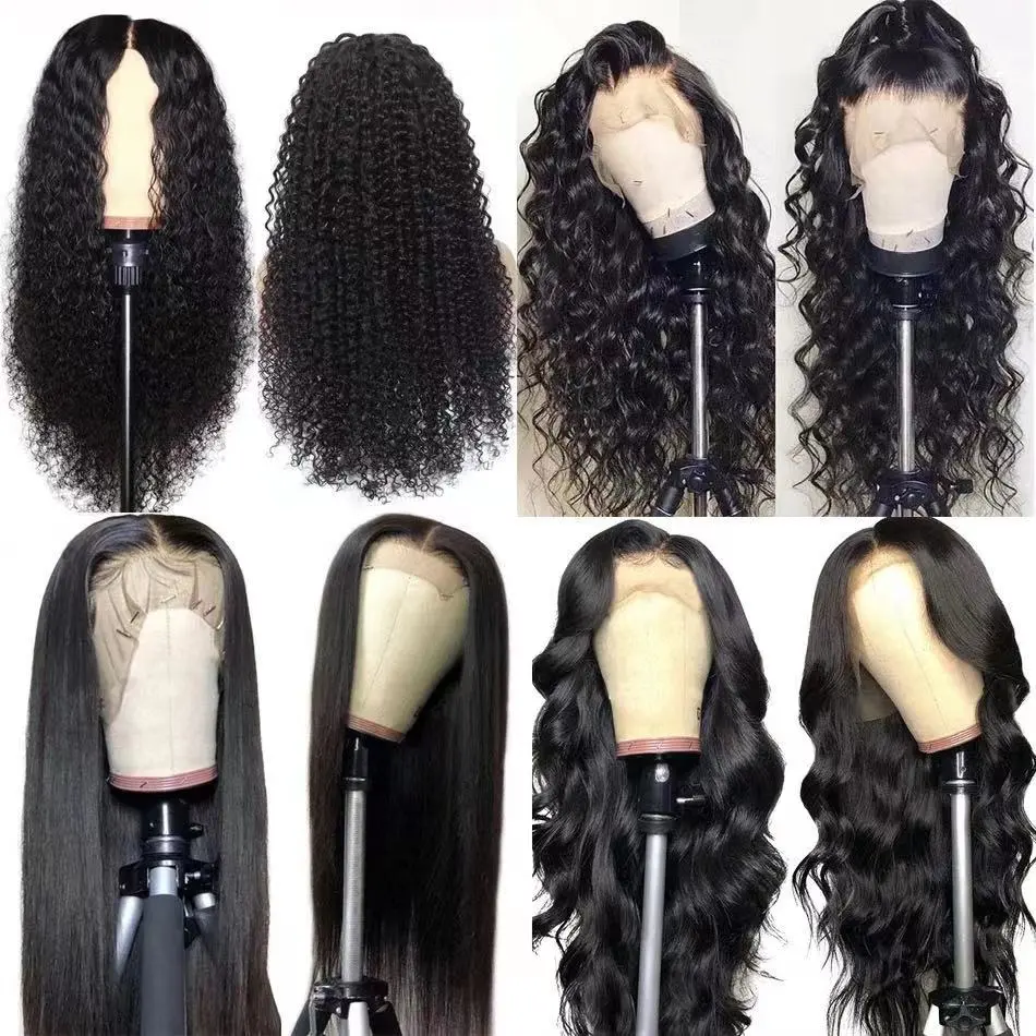 Wholesale Brazilian Straight 13X6 Lace Front Human Hair Wigs Natural HD Transparent for Black Women High Quality Lace Frontal
