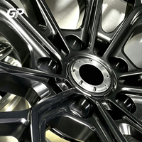 Para BMW M3 M4 M5 Mercedes AMG C63 Juego de 2 Ruedas Forjadas 6061-T6 de 17-24 Pulgadas 5x112 5x120 con Borde Pulido Negro Brillante y Diseño Cóncavo Profundo