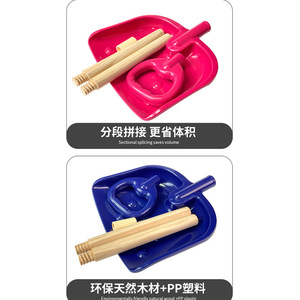 Pelle à neige en plastique avec manche en bois 76 cm pour enfants et adultes, jouet de plein air - Product Image 2