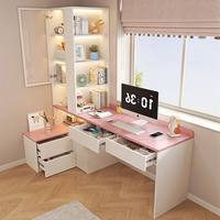 Bureau d'étude intégré pour étudiant avec étagère, bibliothèque d'angle, table de chevet, bureau d'étude à domicile, armoire de rangement