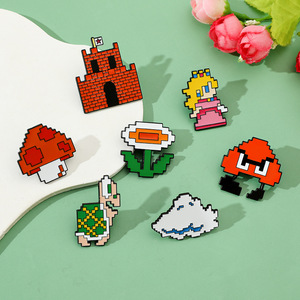 Lot de badges <span class=keywords><strong>en</strong></span> métal émaillé style pixel mosaïque, 7 couleurs, Mario, pour décoration de sacs à dos et vêtements - Product Image 4