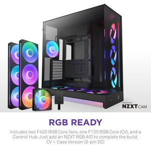 Gabinete de <span class=keywords><strong>PC</strong></span> para Juegos <span class=keywords><strong>NZXT</strong></span> H9 Flow RGB+ Negro Blanco, Torre Media ATX, Vista de Cristal, con 7 Ventiladores Preinstalados para <span class=keywords><strong>PC</strong></span> de Escritorio para Juegos, DIY - Product Image 2