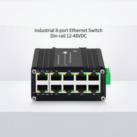 Switch Ethernet PoE+ industriel 8 ports, budget de puissance 240W avec 2 ports RJ45 Gigabit Uplink pour la sécurité et l'automatisation