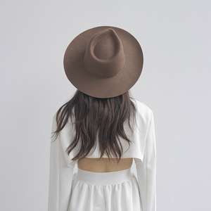 Tùy Chỉnh Kích Thước Len Cảm Thấy Fedora <span class=keywords><strong>Hat</strong></span> Trống Hot Bán Hình Dạng Phổ Biến Cứng Cứng Rộng Brim Fedora Mũ Cho Phụ Nữ Người Đàn Ông Thời Trang Ăn Mặc - Product Image 5