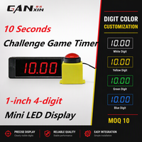 GANXIN Timer Digital Mini 1 Inci 10 Detik untuk Permainan Tantangan dengan Tombol Start Stop untuk Hadiah Anak-Anak, Bermain, dan Pesta