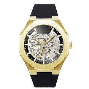 Reloj de pulsera mecánico esqueleto de acero inoxidable y oro rosa de alta calidad OEM ODM resistente al agua esfera luminosa automática diseño hueco - Product Image 2