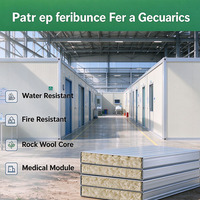 Panneau sandwich en laine de roche avec surface en acier résistant à la chaleur pour cloison de chantier, pour usine industrielle et construction de garage