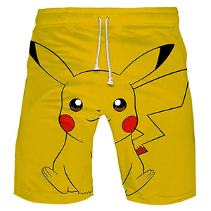 Shorts de Baño para Hombre y <span class=keywords><strong>Mujer</strong></span>, Diseño 3D de Pikachu, Estilo Harajuku, Pantalones Cortos Casuales, Shorts de Natación con Estampado de Pikachu - Product Image 4