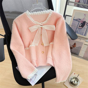 <span class=keywords><strong>Cardigan</strong></span> Corti in Offerta con <span class=keywords><strong>Bottoni</strong></span> e Fiocco Stile Coreano, Maglieria da <span class=keywords><strong>Donna</strong></span> Morbida a Maglia Larga, Maglioni e Giacche Lavorate a Maglia - Product Image 3