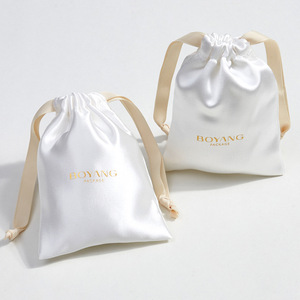 Wholesale Thickened Satin Drawstring <b>Bag</b> Custom Logo Silk White Design <b>for</b> Mother's Day Gifts <b>Sweet</b> <b>Party</b> Pouches Personalized - Product Image 4