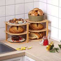 Étagère d'angle en bambou, égouttoir à vaisselle, organiseur de vaisselle en bois, articles pour la maison Halloween, étagère à épices de cuisine pour comptoir et armoire