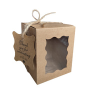 Caja de regalo de vela perfumada de papel Kraft marrón Forma de rectángulo Mango personalizable Carpeta reciclable Embalaje Diseño de estampado en caliente