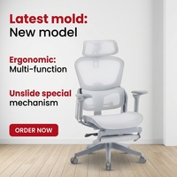 Fauteuil de bureau ergonomique en maille pour dirigeant, pivotant et inclinable, avec accoudoirs 5D et appui-tête 4D, mobilier commercial robuste, vente en gros