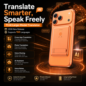 Auricolari Traduttori Intelligenti T1 AI, Traduzione in Tempo Reale Online e Offline, Registrazione, 150 Lingue, Wireless, per Viaggi d'Affari, Neri - Product Image 3