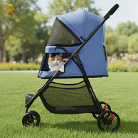 Poussette pliable de luxe EUR VET pour chiens et chats, chariot de voyage à 4 roues, transporteur portable pour chiens et chats en plein air