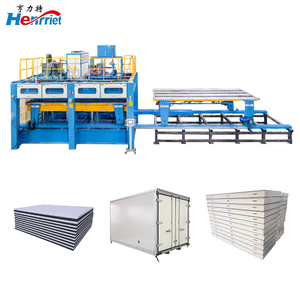 Macchina a ciclo breve per la produzione di pannelli murali, lavagne bianche, pannelli MGO, pannelli murali WPC e due banchi da lavoro mobili sfalsati - Product Image 1