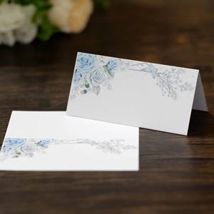 Özelleştirilmiş düğün baskılı yer kartları üç boyutlu gül çiçek tasarım el yazısı adı baskı kağıdı - Product Image 4