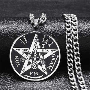Pendentif en acier inoxydable Star Solomon Seal Kabbalah pour hommes et femmes, collier en acier titane, bijoux - Product Image 1