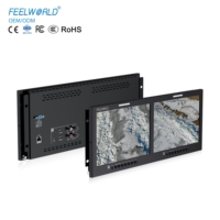 Monitor de Rack HD FEELWORLD D101 PLUS-H para Transmisión, Doble Pantalla de 10.1 Pulgadas, 4RU, 4K HDMI CVBS, 1920x1200 IPS, Logotipo OEM Directo