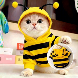Sudadera Adale con Diseño de Abeja de Dibujos Animados, Anticaída del Pelo, para Gatos y Perros Pequeños, Protección Contra el Viento en Invierno, Ropa para Mascotas para Todas las Estaciones - Product Image 1