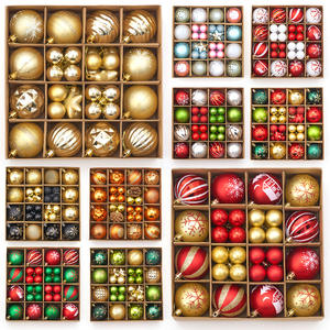 Caliente 3-6cm creativo pintado Navidad bola decorativa regalo caja conjunto fiesta decoración Navidad bola decoración colgante - Product Image 1