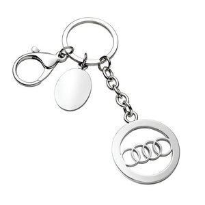 Llavero de Metal con Logotipo de Audi, Accesorio para Llaves de Coche, Acabado Plateado - Product Image 1