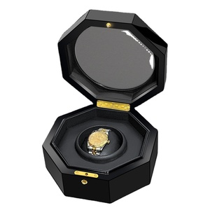 Boîte à <span class=keywords><strong>montre</strong></span> octogonale en MDF personnalisée avec fenêtre ronde, boîte de rangement pour <span class=keywords><strong>montre</strong></span> unique de luxe écologique et recyclable, étui cadeau avec logo personnalisé - Product Image 2