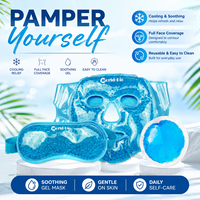 Masque oculaire réutilisable à billes de gel chaud/froid, compresse rafraîchissante pour les yeux gonflés, soulagement des maux de tête, soins de beauté et spa