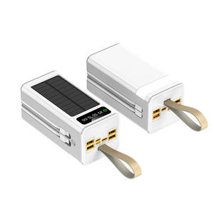 Batterie externe avec <span class=keywords><strong>panneau</strong></span> <span class=keywords><strong>solaire</strong></span> 22,5W, capacité 100000mAh, écran LED et charge rapide 65W pour la vente en gros (également disponible en 80000mAh et 50000mAh) - Product Image 1