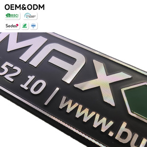 Étiquette personnalisée en aluminium 3D avec découpe diamantée, <span class=keywords><strong>texte</strong></span> en relief, remplissage <span class=keywords><strong>de</strong></span> peinture tricolore, support auto-adhésif - Product Image 5