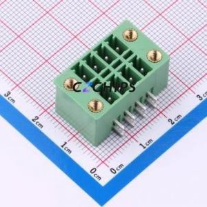 DB2ERHBM-3.81-2*4P-GN Plug-in Terminal Block Bent Lead Through Hole,P=3.81mm Board-to-Board / Socket - Closed Screw Fixing 2x4P - Product Image 1