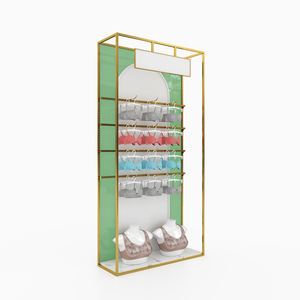 Negozio di costumi da bagno in stile italiano scaffali da parete per reggiseno in metallo scaffale dorato mobili da esposizione per negozio al dettaglio - Product Image 1
