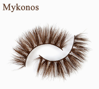 Cils artificiels spectaculaires, sans cruauté animale, effet 3D dense, marron, faits main, en bande complète, effet vison, en promotion