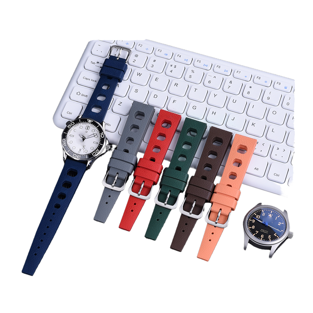 Win-Win Quick Release Fashion Fluoroelastomer Waterproof Breathable Watch Bands Compatible with Smartwatch 22mm