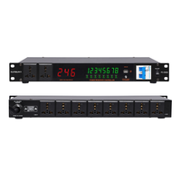XUNGUAN PS-05682 Secuenciador de Energía Activo con Acondicionador, 8+2 Salidas, Pantalla LED de 0.56 Pulgadas/Filtro, Interruptor de Aire Metálico, Sonido por Canal